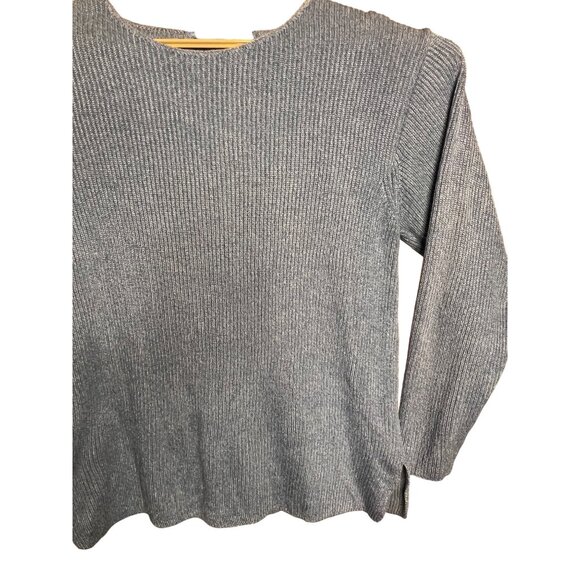 Liz Wear Petite Blue Sweater PS Tight Ribbed Knit Comfortable USA - Picture 3 of 14